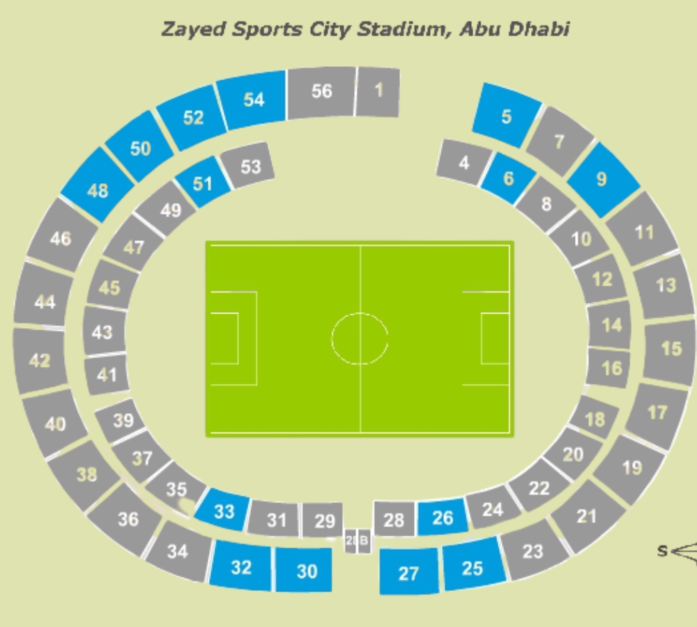 Sheikh Zayed Stadium Seating Map